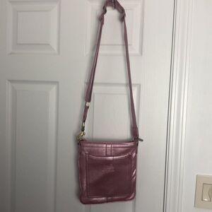 Coach Swing Crossbody Genuine Leather Bag Metallic Lilac Color VTG Rare Find